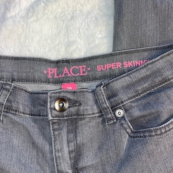 5/$25 Girls Jeans Size 14 Super Skinny Light Wash Gray - Picture 2 of 8